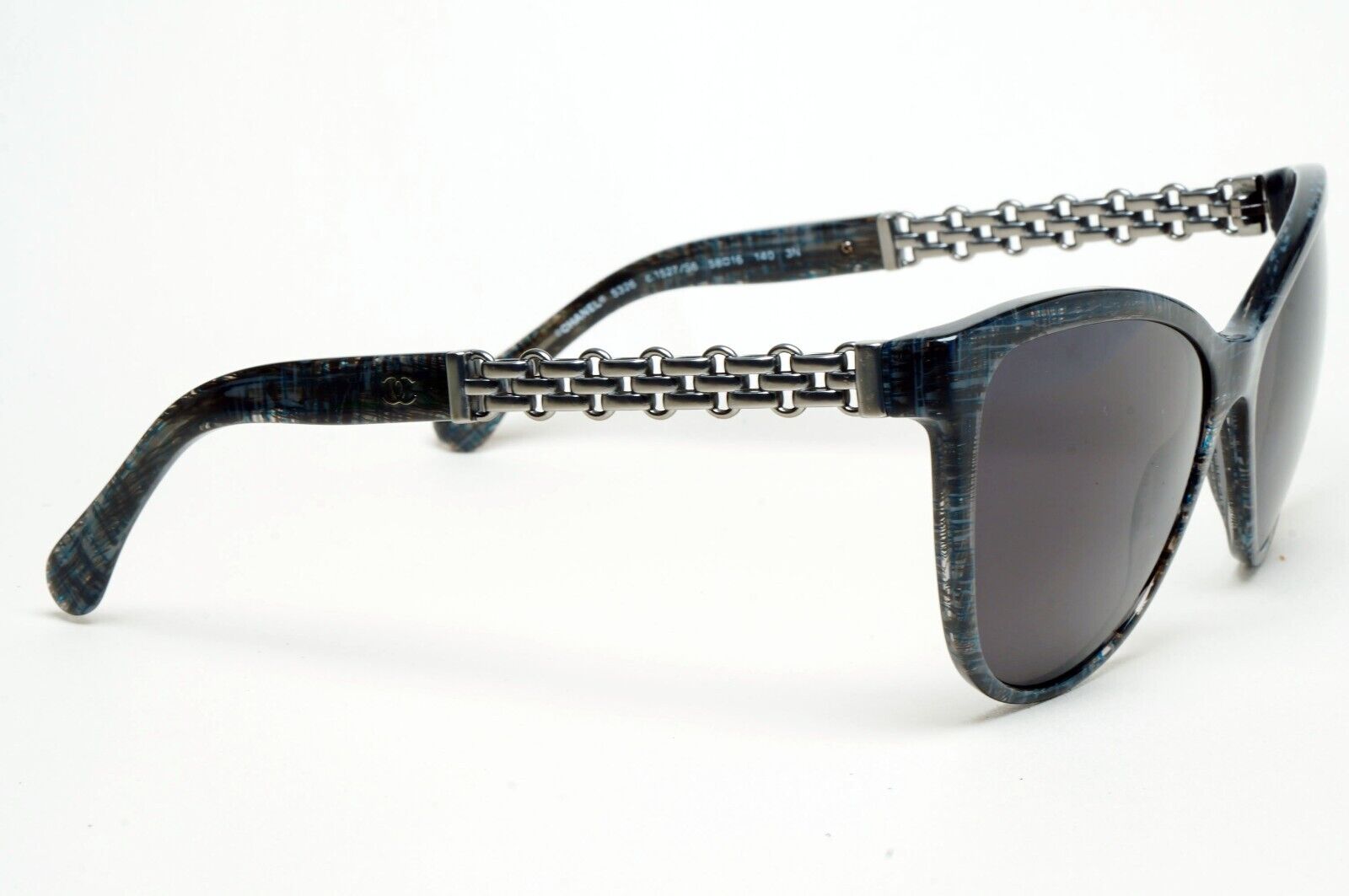 Chanel Sunglasses Chain Grey Black Square Tweed 5326 c.1527/S6 58mm 241124