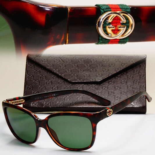 Gucci Sunglasses 2012 Vintage Ribbon Brown Green Red Gold GG 3645/S DWJHA 051124