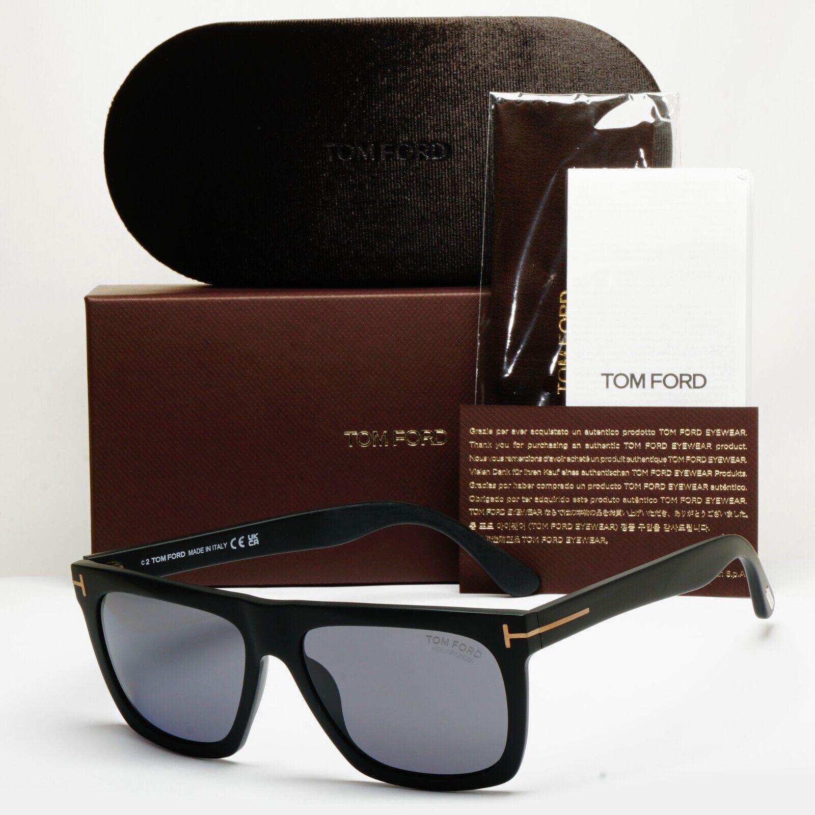 Tom Ford Sunglasses Morgan Polarized Black Matte Square FT0513 TF 513 02D 57mm