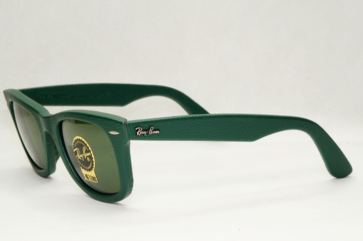 Ray-Ban Sunglasses Leather Wayfarer Year 2013 Rare Dark Green RB 2140-Q-M 1170