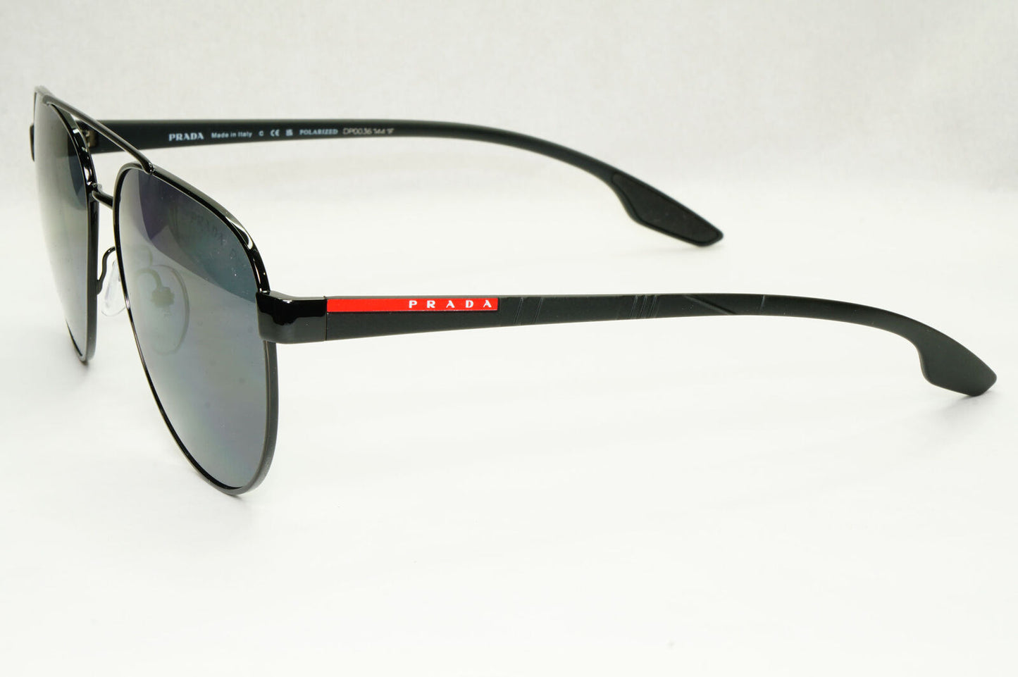 Prada Polarized Sunglasses Black Grey Metal Pilot PS54TS SPS 54T 1AB-5Z1 61mm