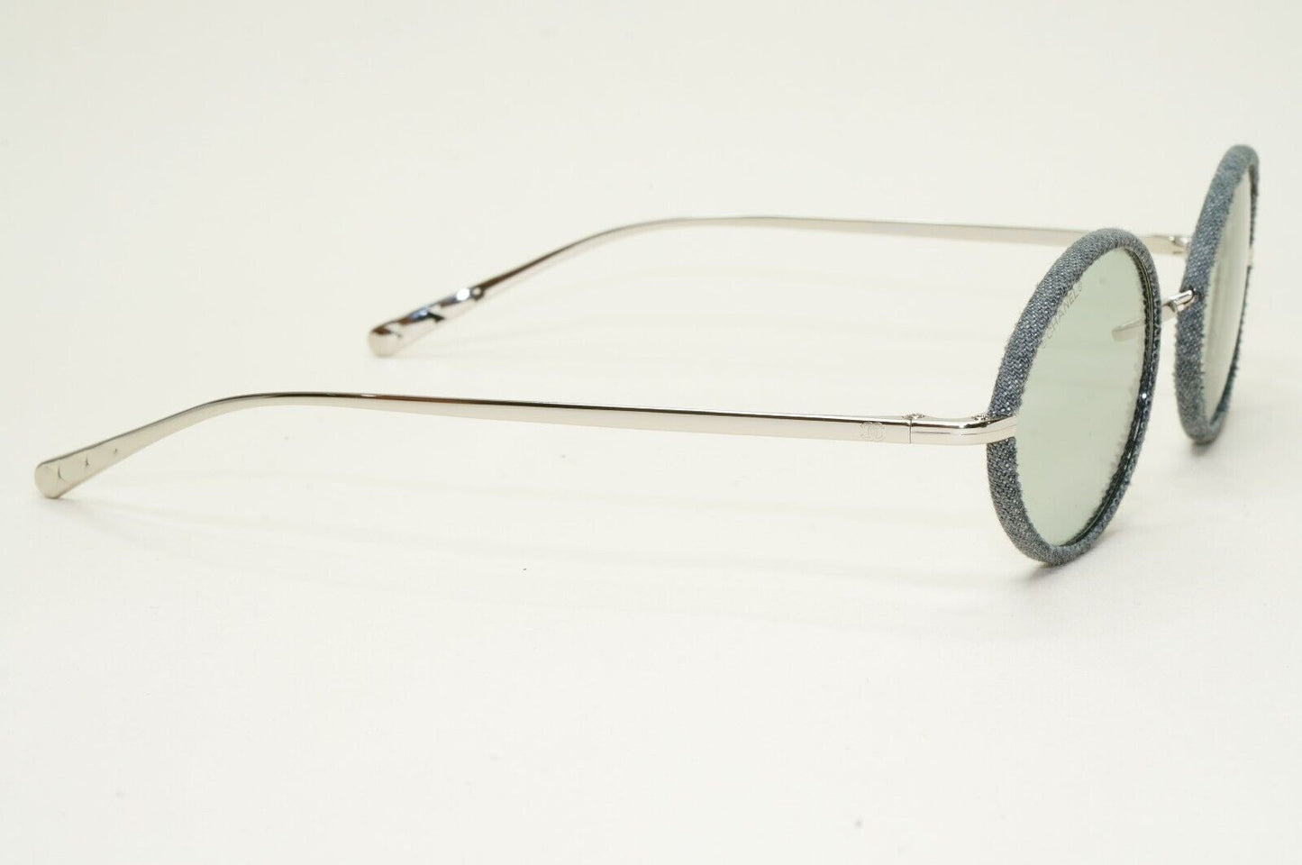 Chanel Sunglasses Denim Oval Light Grey Silver Metal 4248-J c.285/87 50mm