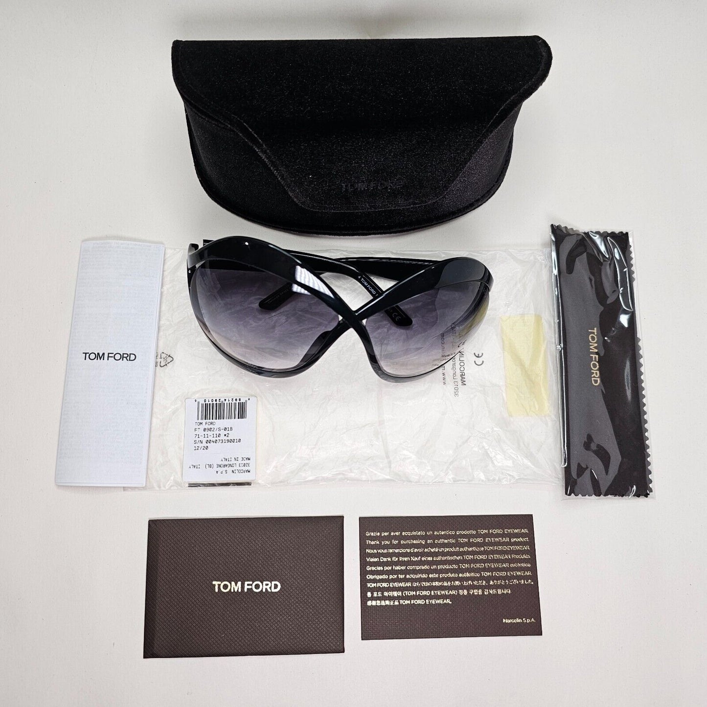 Tom Ford Sunglasses Carine-02 Black Oversized Gradient Large FT0902 TF 902 01B