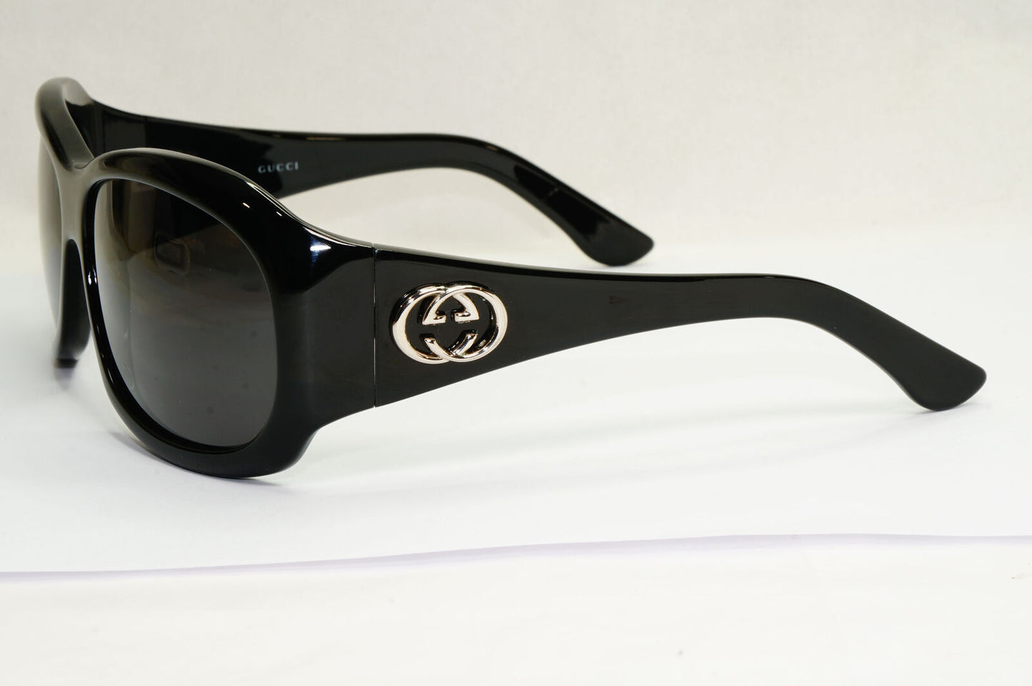 Gucci Sunglasses 2007 Vintag Black Silver Square Glossy GG 2966/S 807Y2 190224