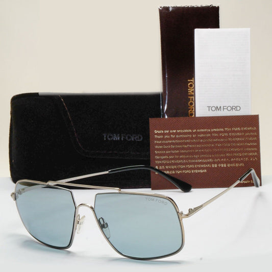 Tom Ford Sunglasses Aiden-02 Silver Mirror Square Navigator FT0585 TF 585 16A