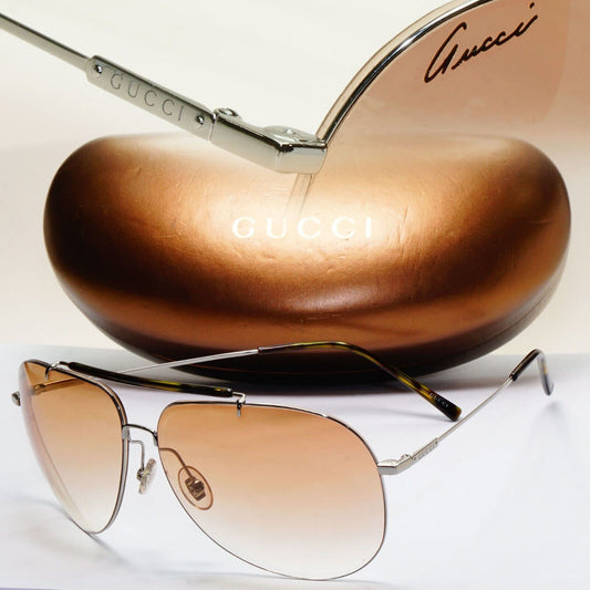 Gucci Sunglasses 2009 Vintage Light Weight Pilot Brown GG 1852/S 6LBK3 301024