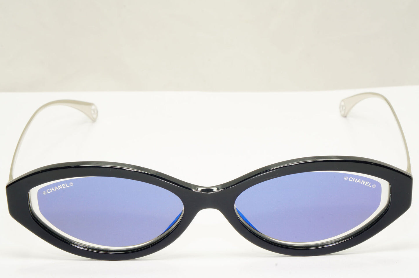 Chanel 2020 Sunglasses Dark Blue Mirror Slim Rectangle 5424 c.1462/ED 290323