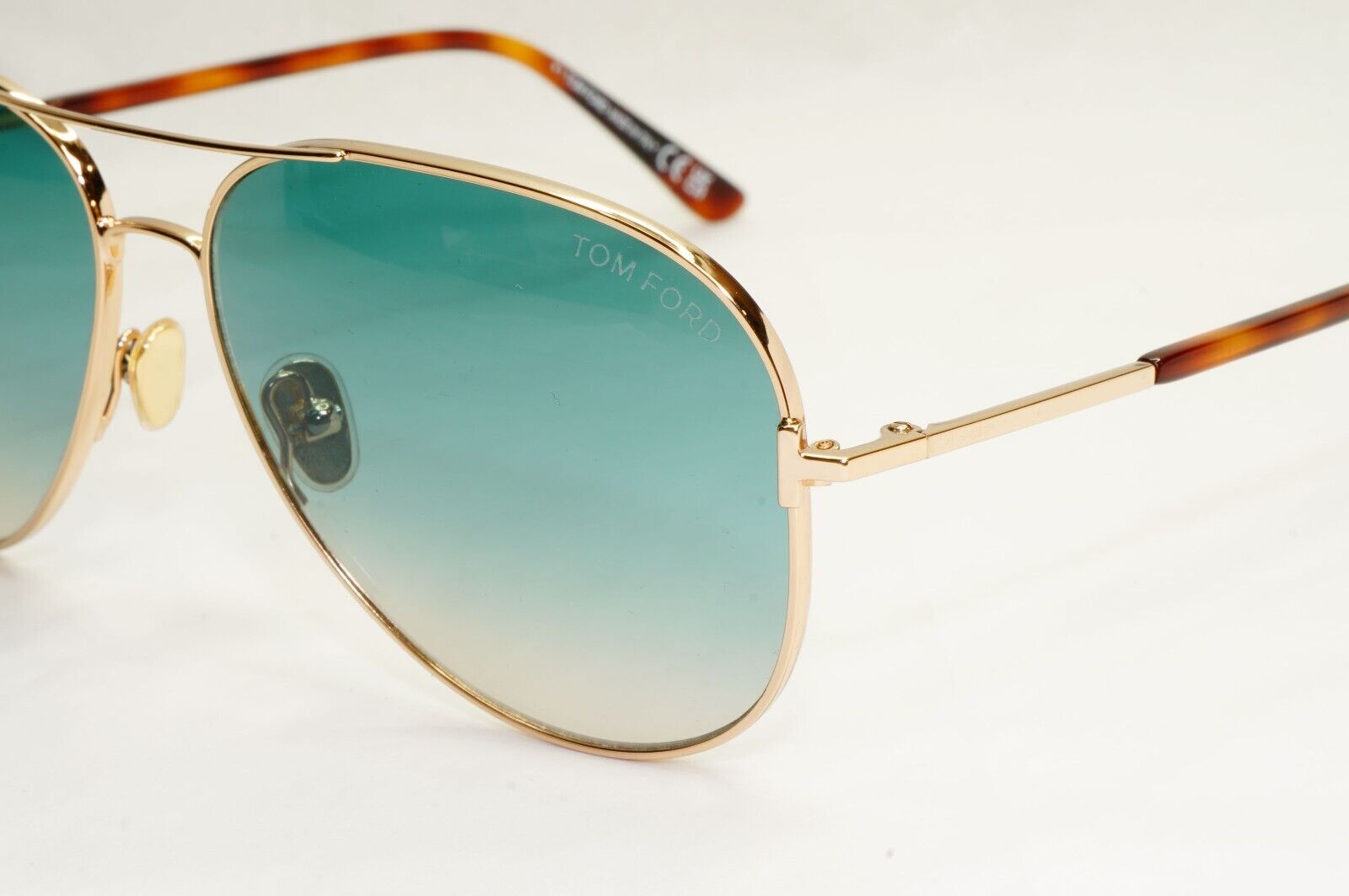 Tom Ford Sunglasses Clark Gold Pilot Blue Green Gradient FT0823 TF 823 28P [A]