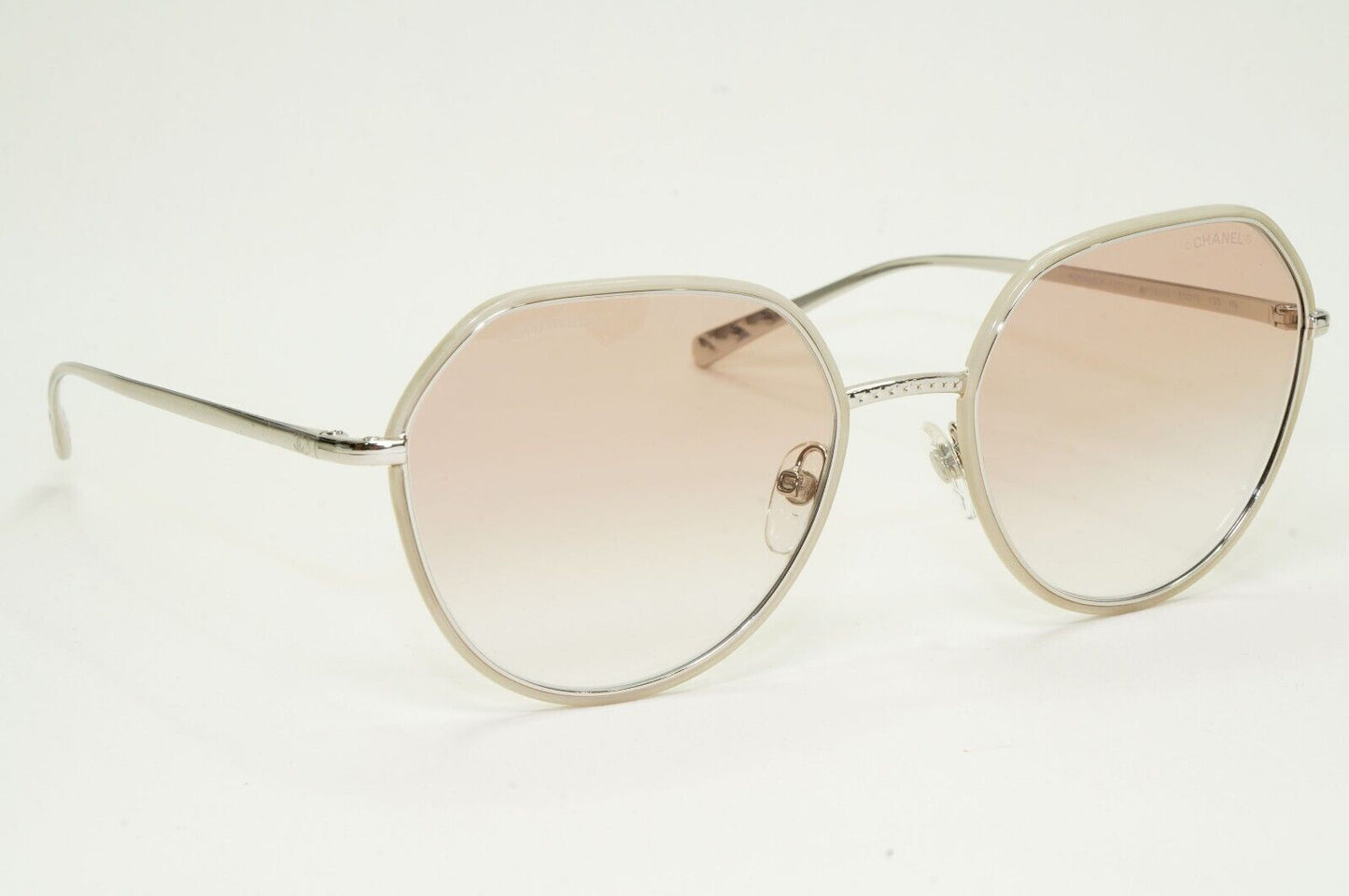 Chanel Sunglasses Silver Brown Gradient Metal Square 4251-J c.124/13 55mm