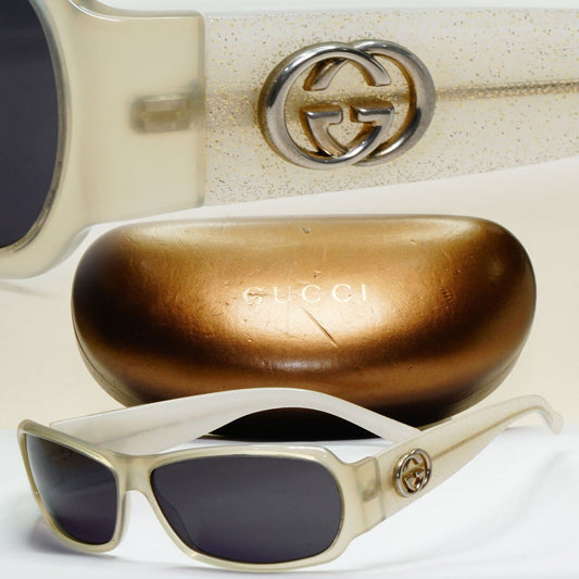 Gucci Sunglasses 2005 Vintage Cream White Black Unisex GG 2935/S EOODA 041124