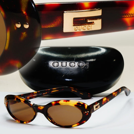 Gucci Sunglasses 1997 Vintage Brown Tortoise Oval GG 2413/N/S 02Y 52mm 171024