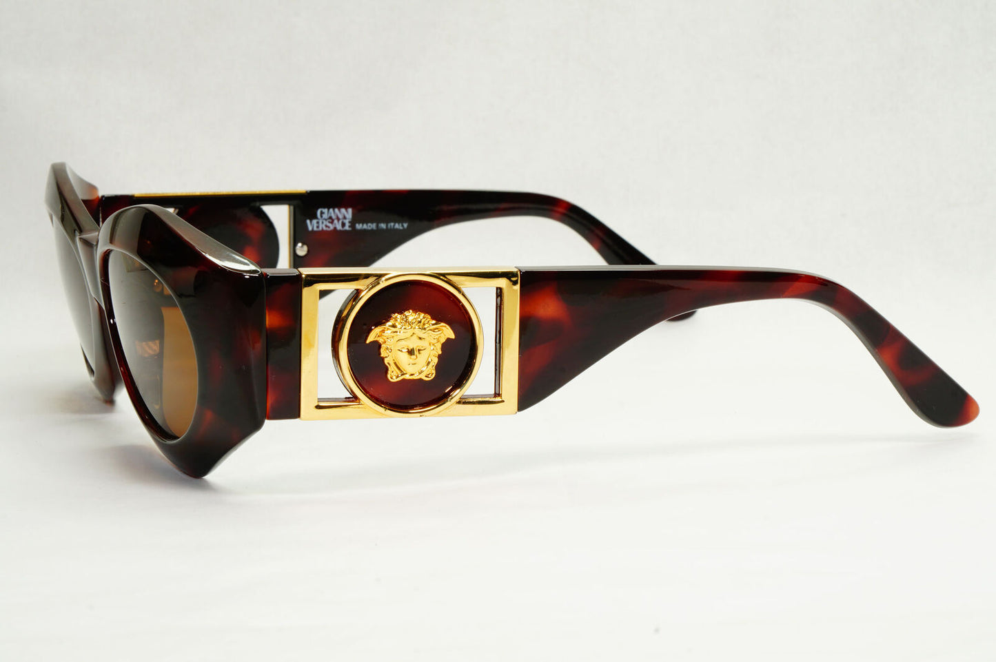 Gianni Versace Sunglasses 1996 Vintage Gold Brown Biggie MOD 422B COL 900 130124