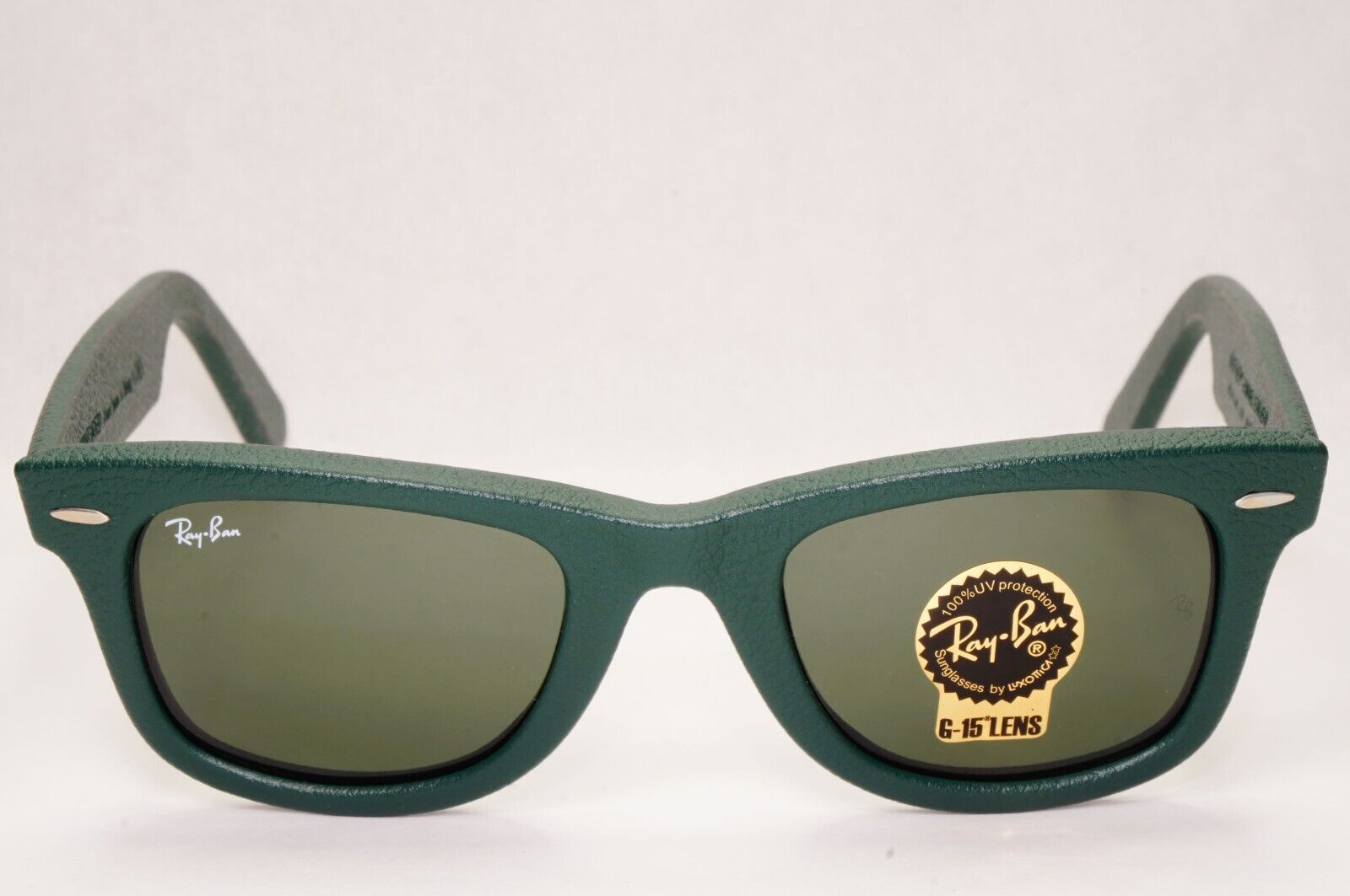 Ray-Ban Sunglasses Leather Wayfarer Year 2013 Rare Dark Green RB 2140-Q-M 1170