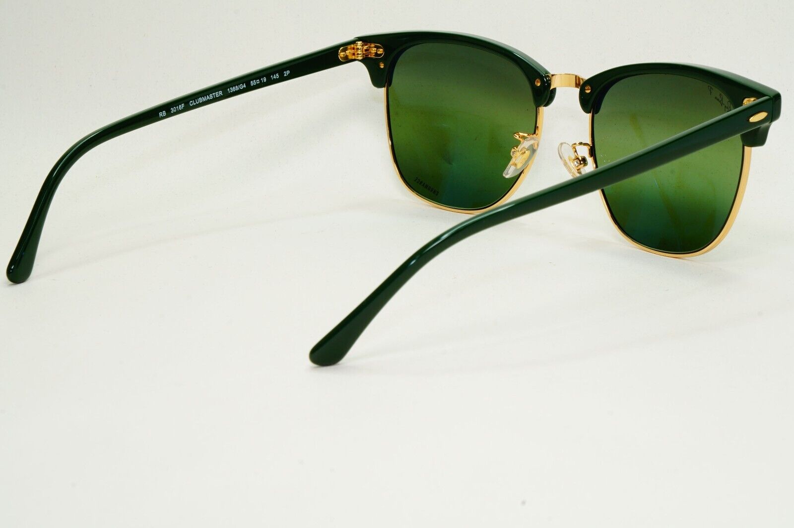 Ray-Ban Sunglasses Clubmaster Chromance Polarised Mirror Green RB 3016-F 1368/G4