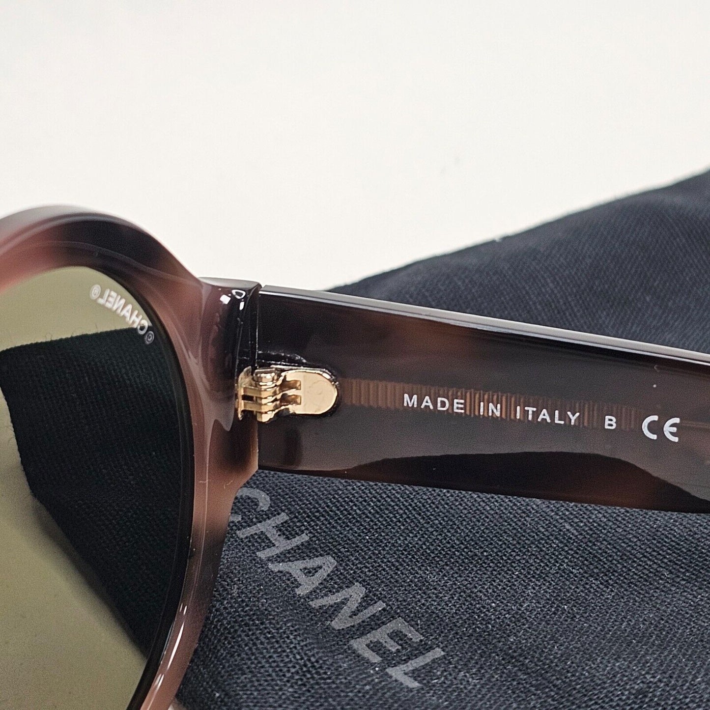 Chanel Sunglasses Gold Letters Brown Tortoise Round Mirror 5410 c.1661/T6 54mm