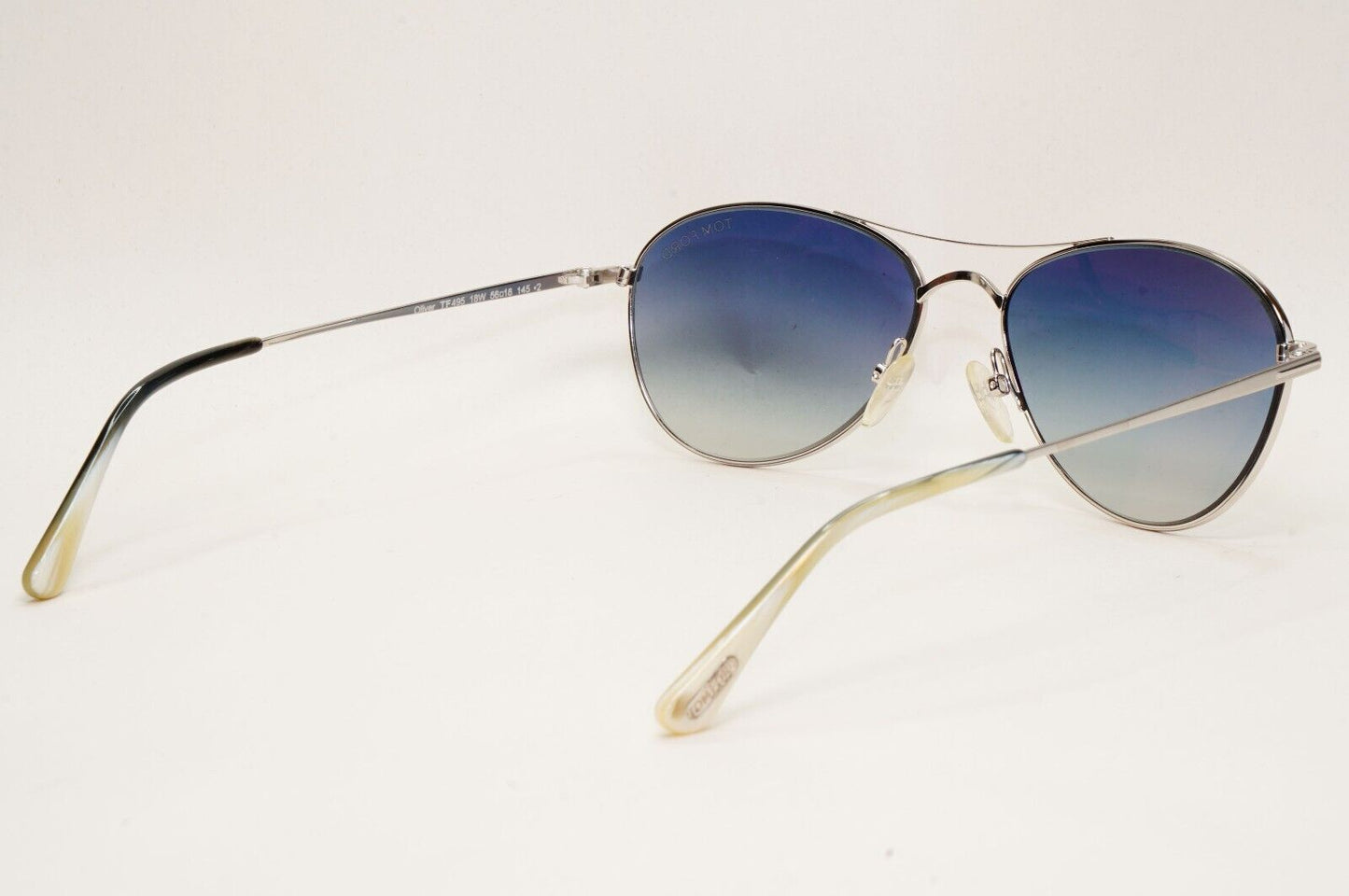 Tom Ford Sunglasses Oliver Blue Silver Metal Pilot Rhodium FT0495 TF 495 18W