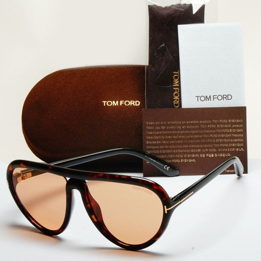 Tom Ford Sunglasses Arizona Brown Tortoise Teardrop Unisex FT0769 TF 769 52E