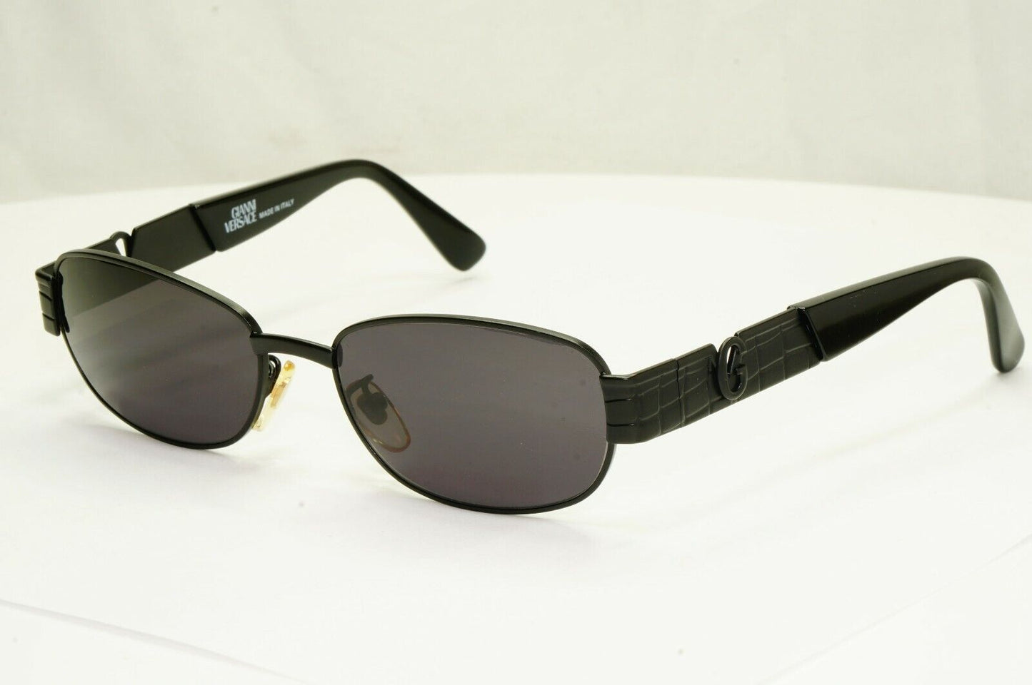 Gianni Versace 1996 Vintage Black Rectangle Metal Sunglasses MOD S21 COL 028