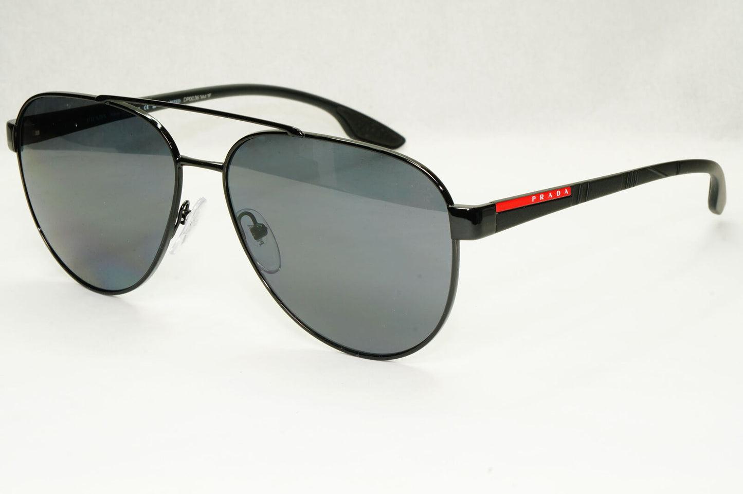 Prada Polarized Sunglasses Black Grey Metal Pilot PS54TS SPS 54T 1AB-5Z1 61mm