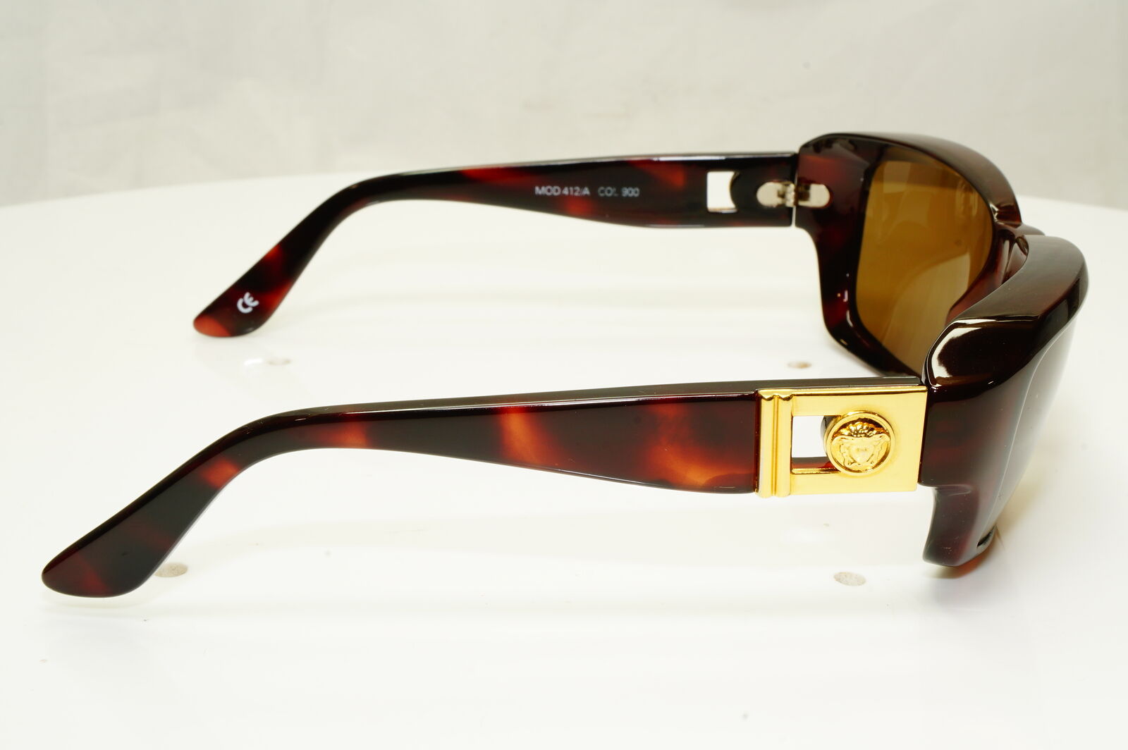 Gianni Versace 1996 Mens Vintage Brown Gold Medusa Sunglasses MOD 412/A COL 900