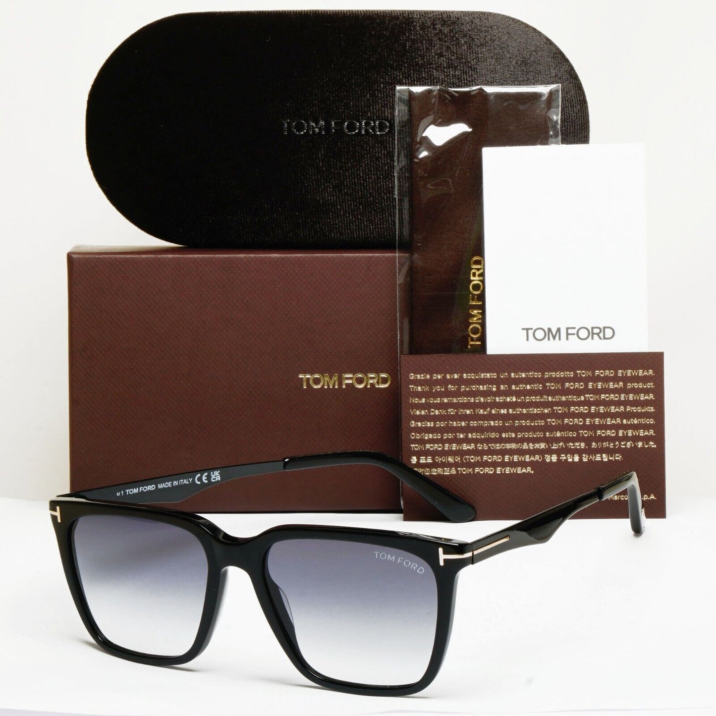 Tom Ford Sunglasses Garrett Black Grey Gradient Square FT0865 TF 865 01B 56mm