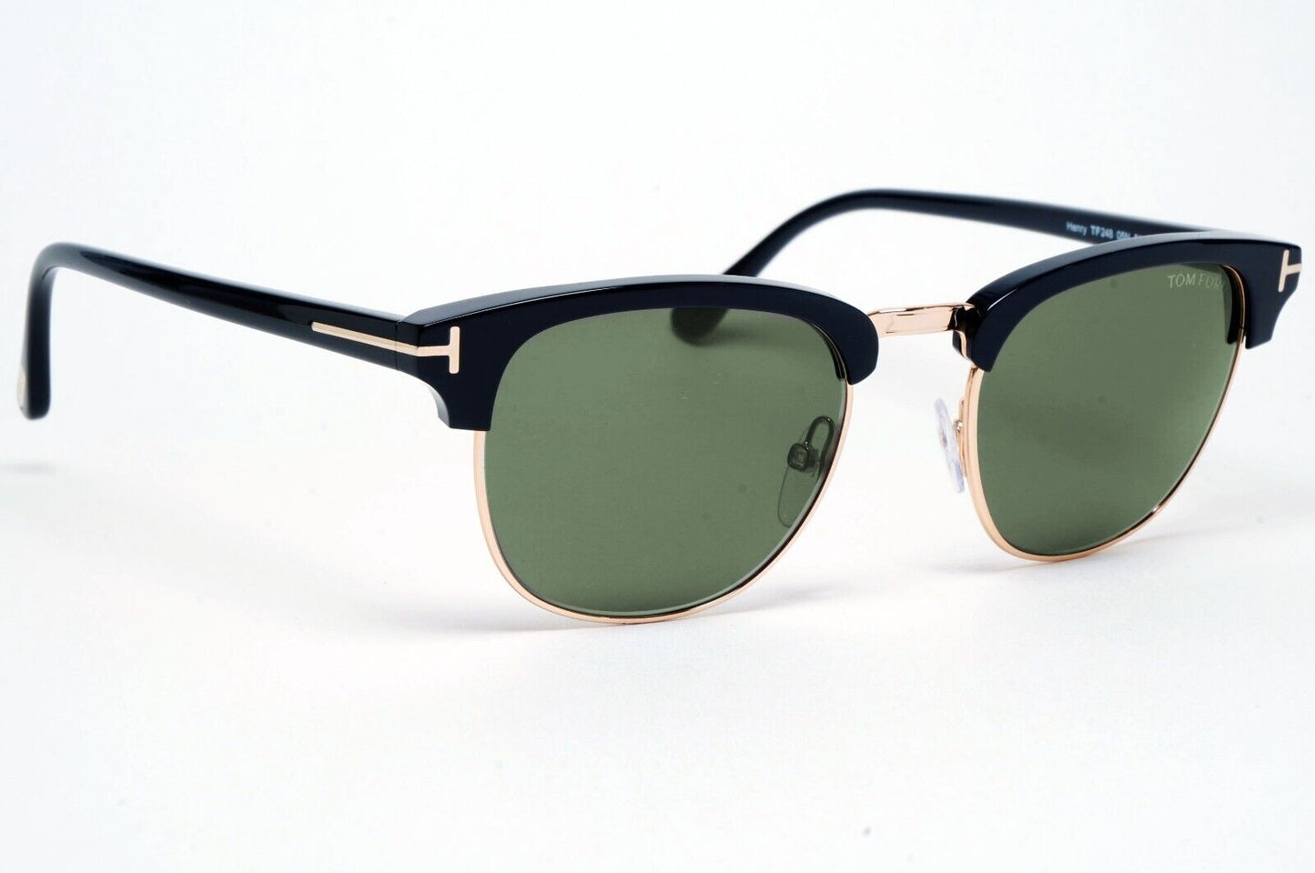 Tom Ford Sunglasses Henry Black Gold Green Square FT0248 TF 248 05N 51mm