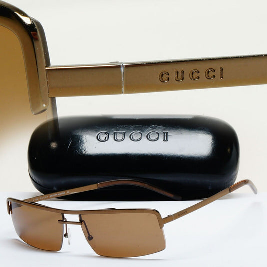 Gucci Sunglasses 1998 Vintage Brown Square Retro GG 1679/S 833A6 58mm 211124