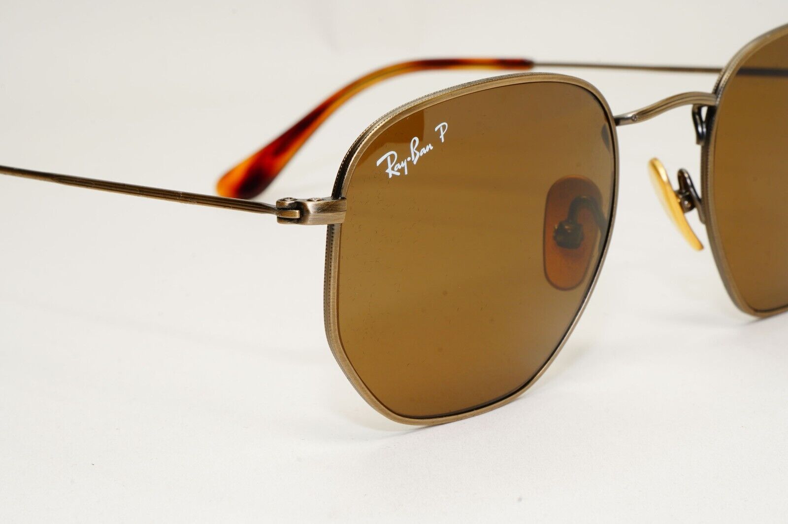 Ray-Ban Sunglasses Hexagonal Titanium Polarised Brown RB 8148 9207/57 51mm