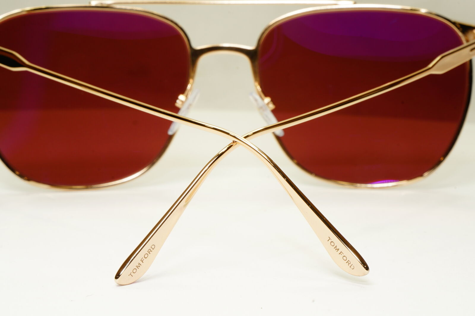 Tom Ford Gold Maroon Red Sunglasses Metal Square Mens Pilot Kip TF 692 28S