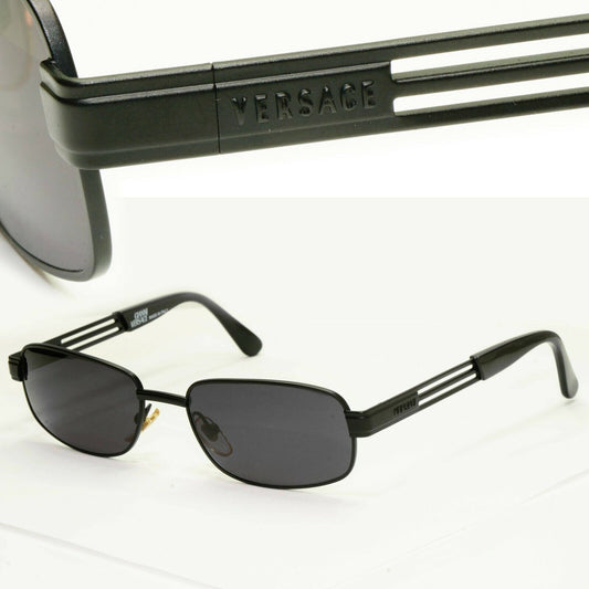 Gianni Versace 1996 Vintage Unisex Black Oval Metal Sunglasses MOD S16 COL 028