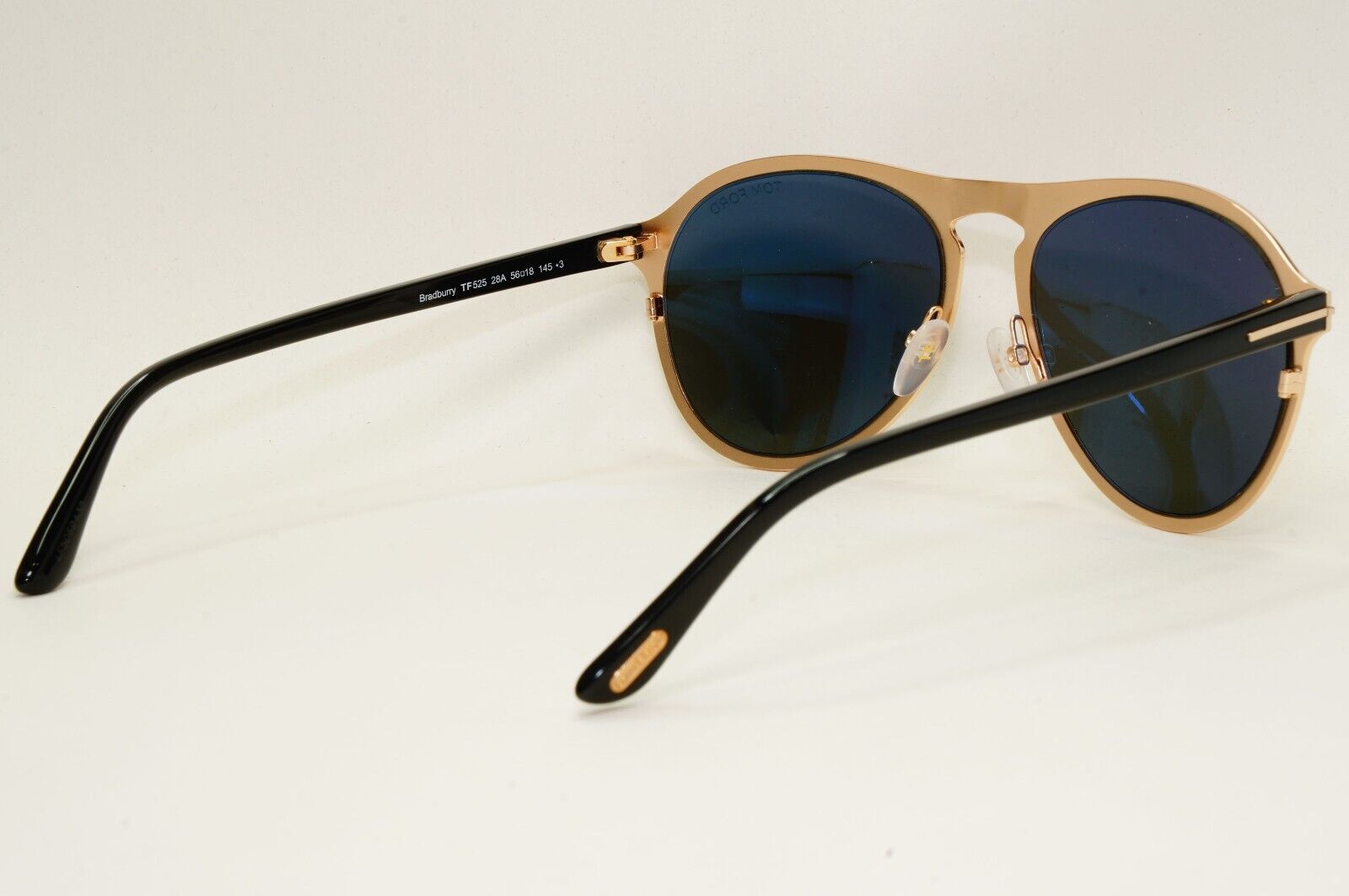 Tom Ford Sunglasses Bradburry Gold Black Square Metal FT0525 TF 525 28A 56mm