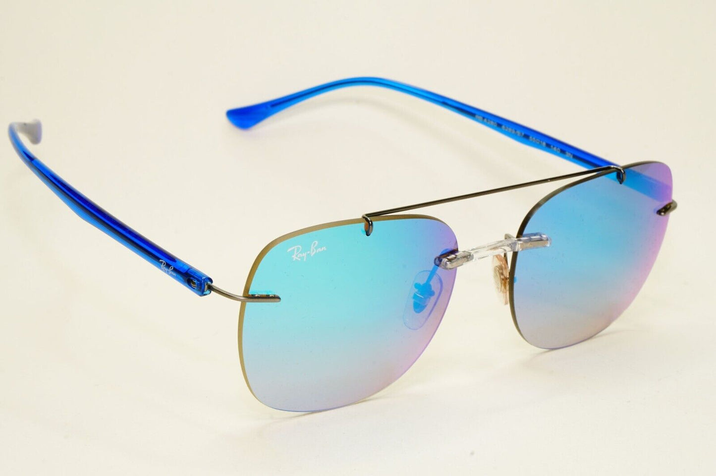 Ray-Ban Sunglasses Lightray Blue Mirror Rimless Ultralight RB 4280 6289/B7 55mm