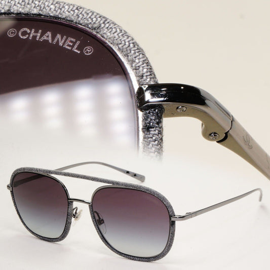 Chanel Sunglasses Denim Gunmetal Grey Gradient Pilot 4249-J c.108/S6 53mm