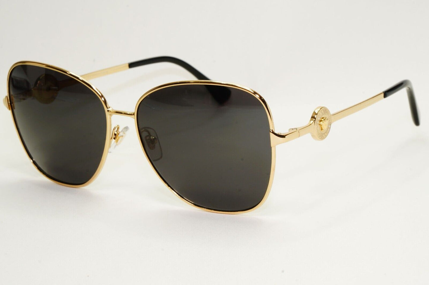 Versace Sunglasses Gold Black Medusa Square Metal MOD VE 1289 1002 57mm