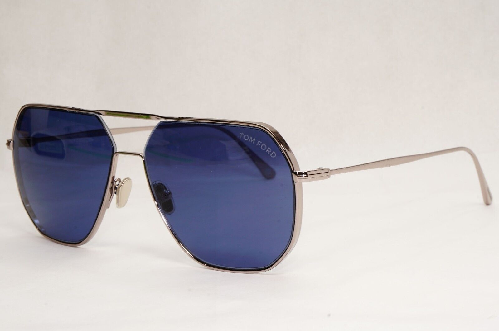 Tom Ford Sunglasses Gilles-02 Silver Dark Blue Metal Pilot TF 852 14V 59mm