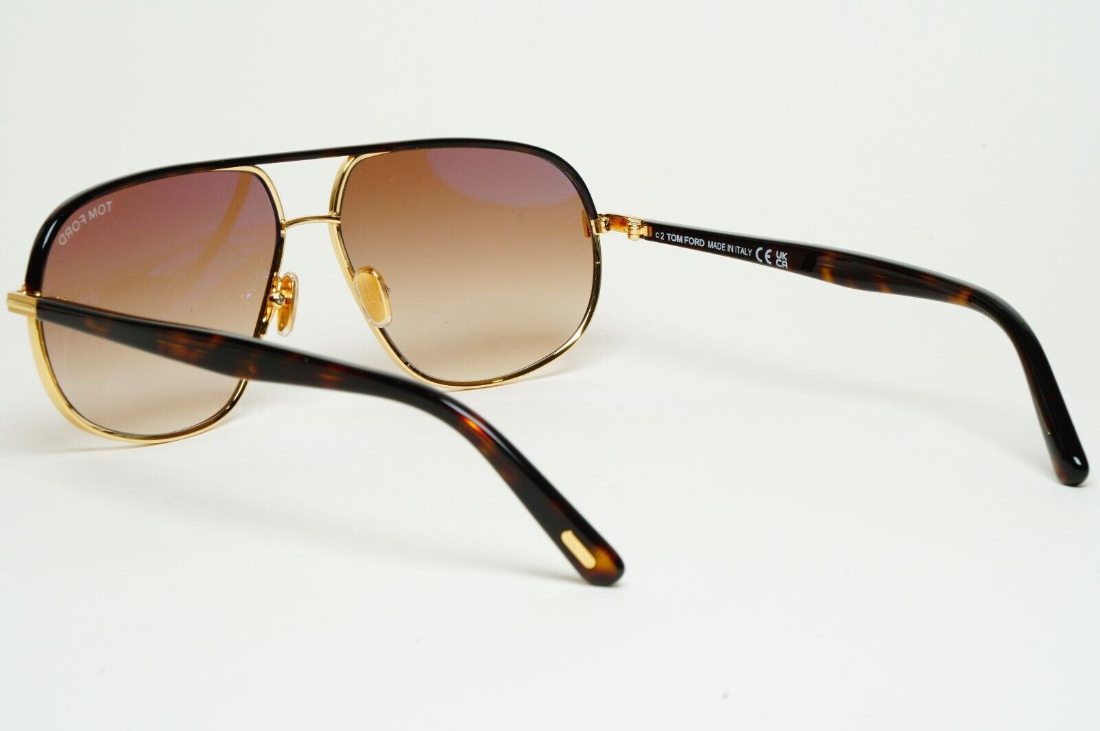 Tom Ford Sunglasses Maxwell Gold Brown Gradient Metal Pilot FT1019 TF 1019 30F