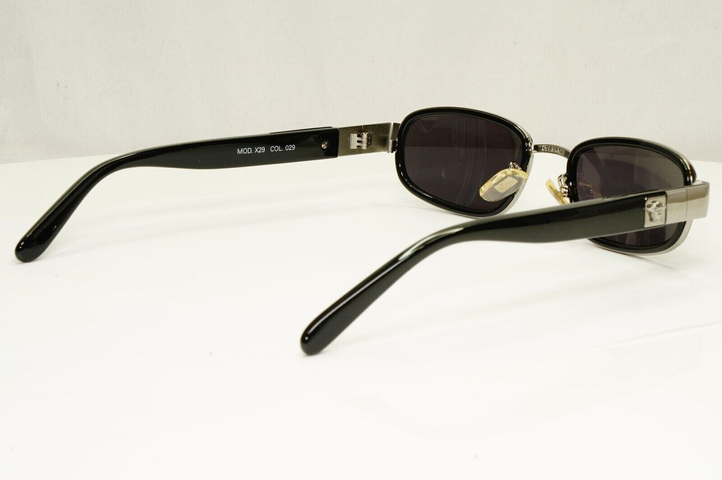 Gianni Versace 1996 Vintage Black Silver Medusa Metal Sunglasses MOD X29 COL 029