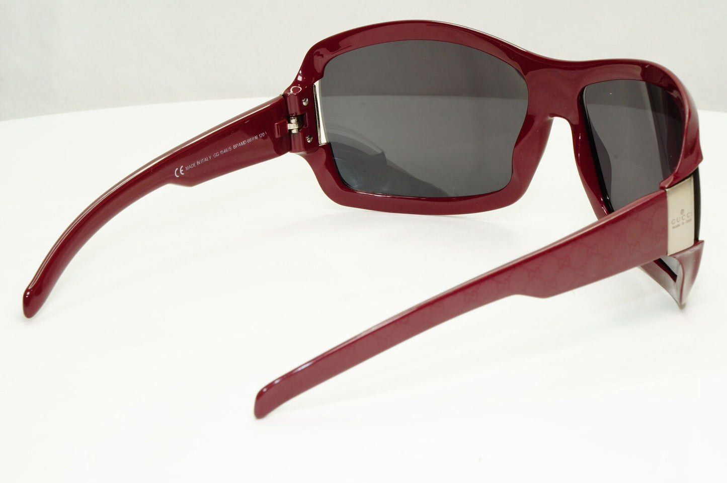 Gucci 2005 Monogram Sunglasses Burgundy Deep Red Black Vintage GG 1546/S BPAMD