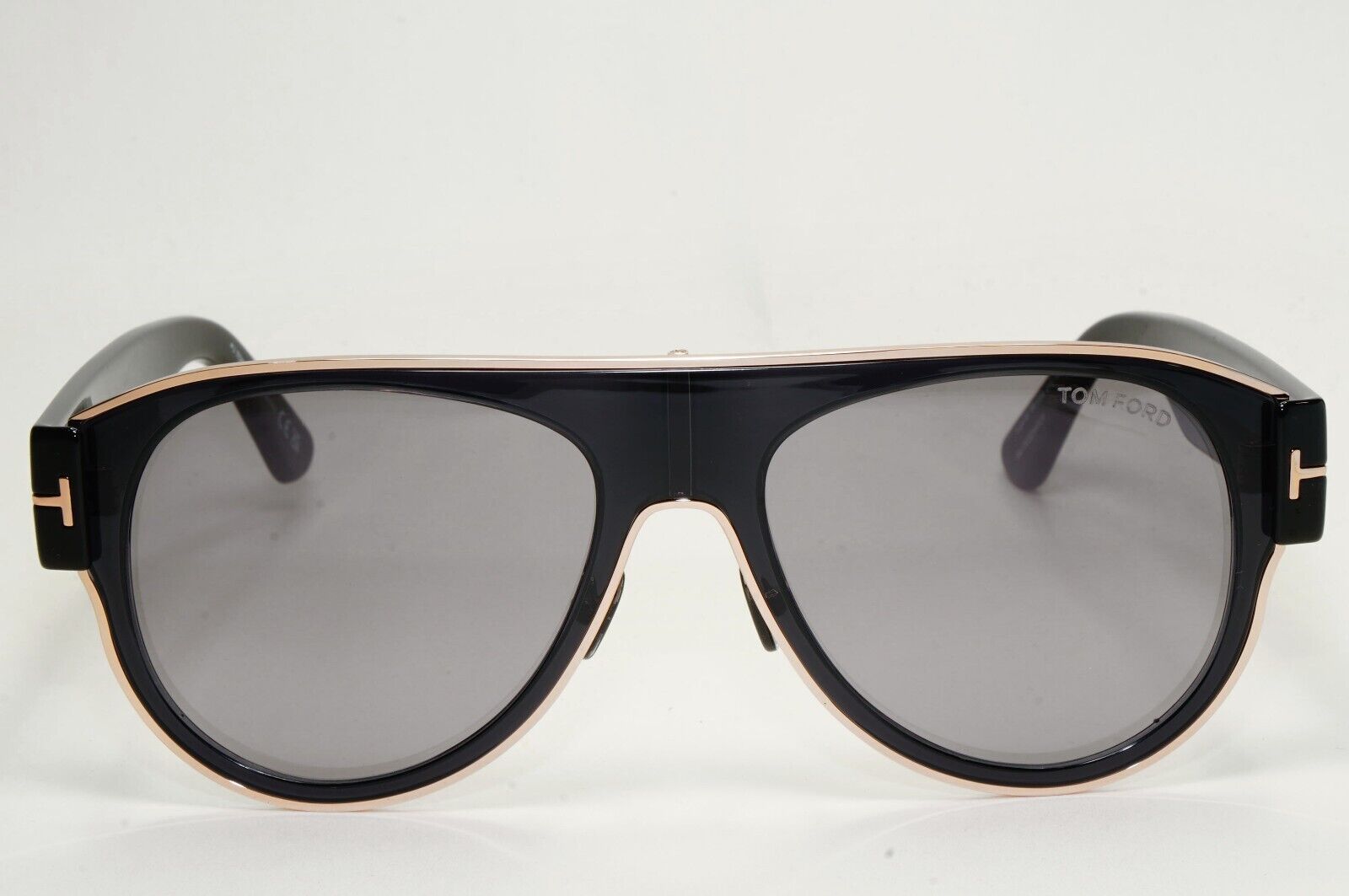 Tom Ford Sunglasses Black Glossy Gold Square Lyle-02 FT1074 TF 1074 01C 58mm