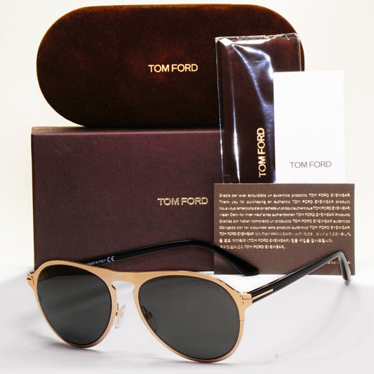 Tom Ford Sunglasses Bradburry Gold Black Square Metal FT0525 TF 525 28A 56mm