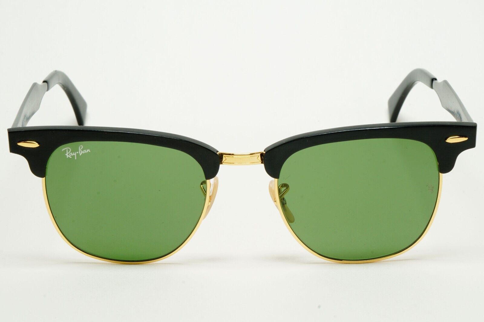 Ray-Ban Sunglasses Clubmaster Aluminum Black Gold Green RB 3507 136/N5 211124