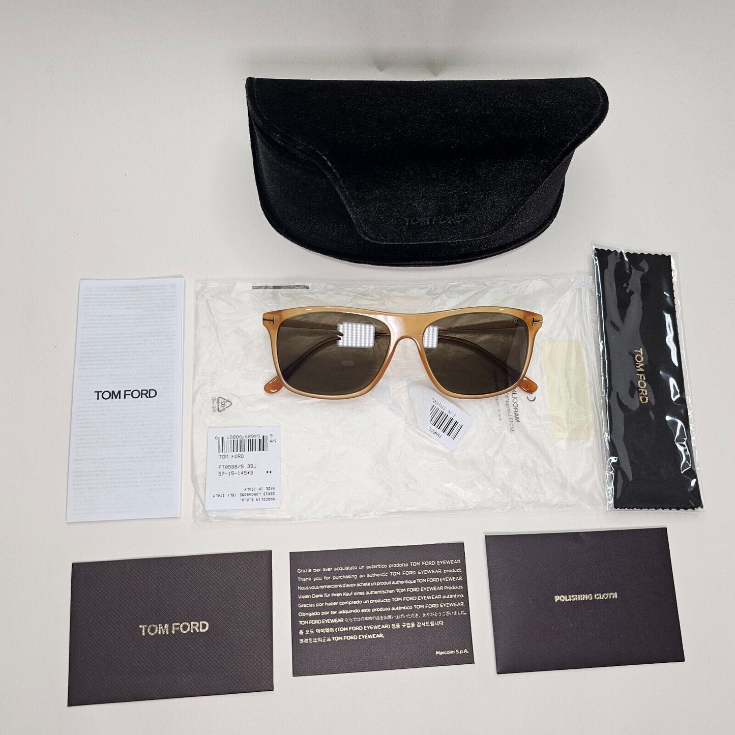 Tom Ford Sunglasses Max-02 Brown Honey Gold Square FT0588 TF 588 39J 57mm