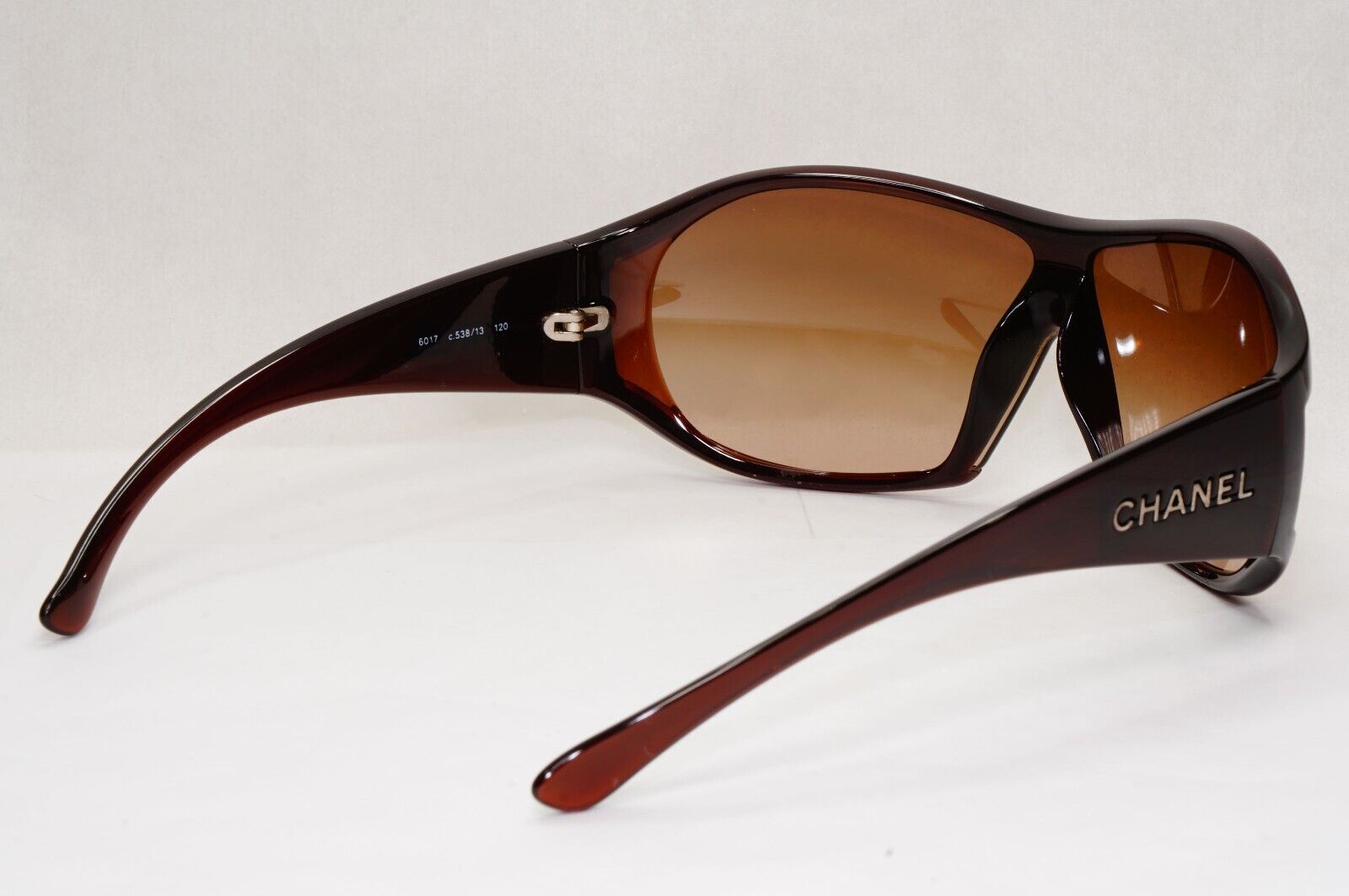 Chanel Sunglasses 2008 Vintage Shield Wrap Brown Visor 6017 c.538/13 121223