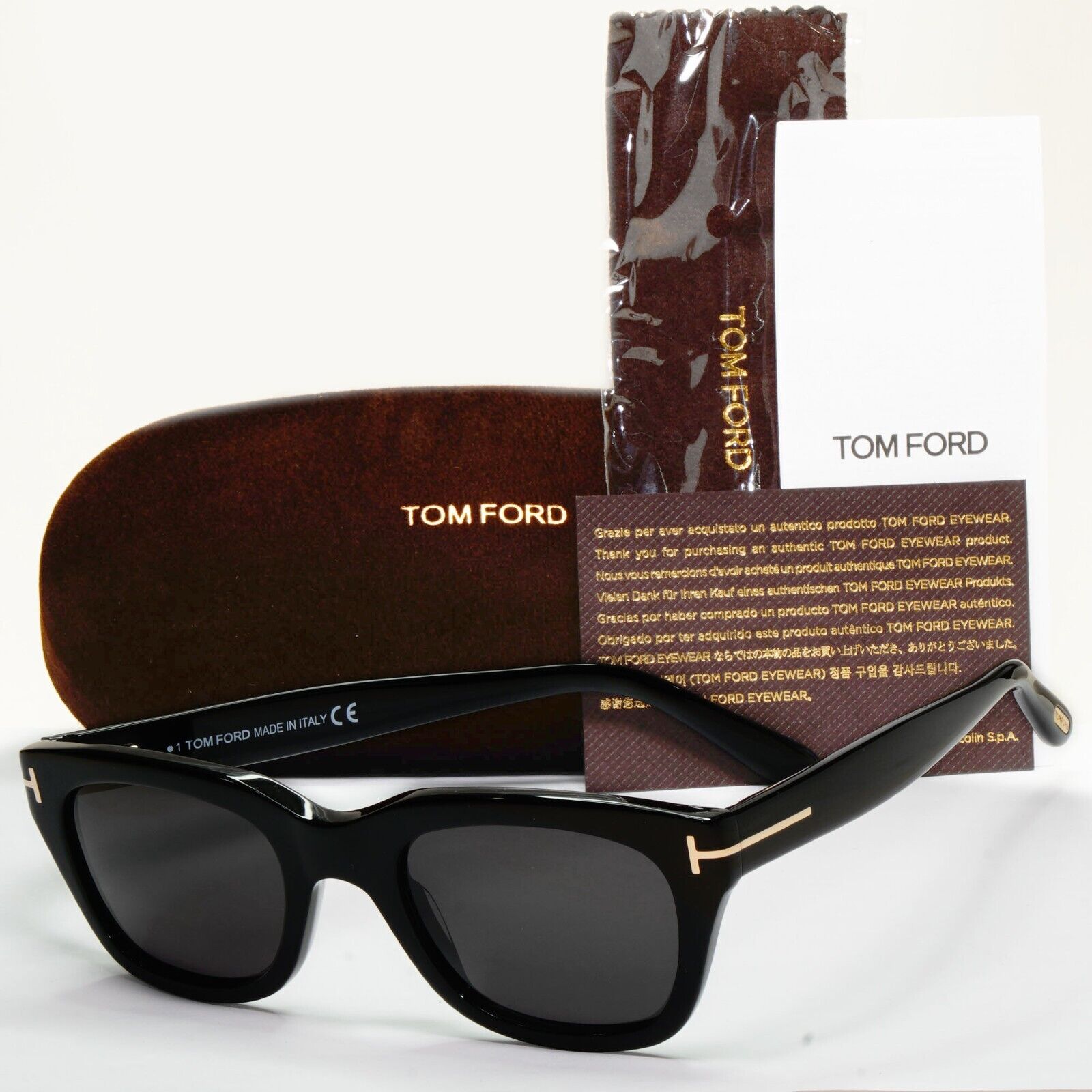 Tom Ford Sunglasses Black Glossy Black Spectre Bond FT5178 TF 5178 001 50mm