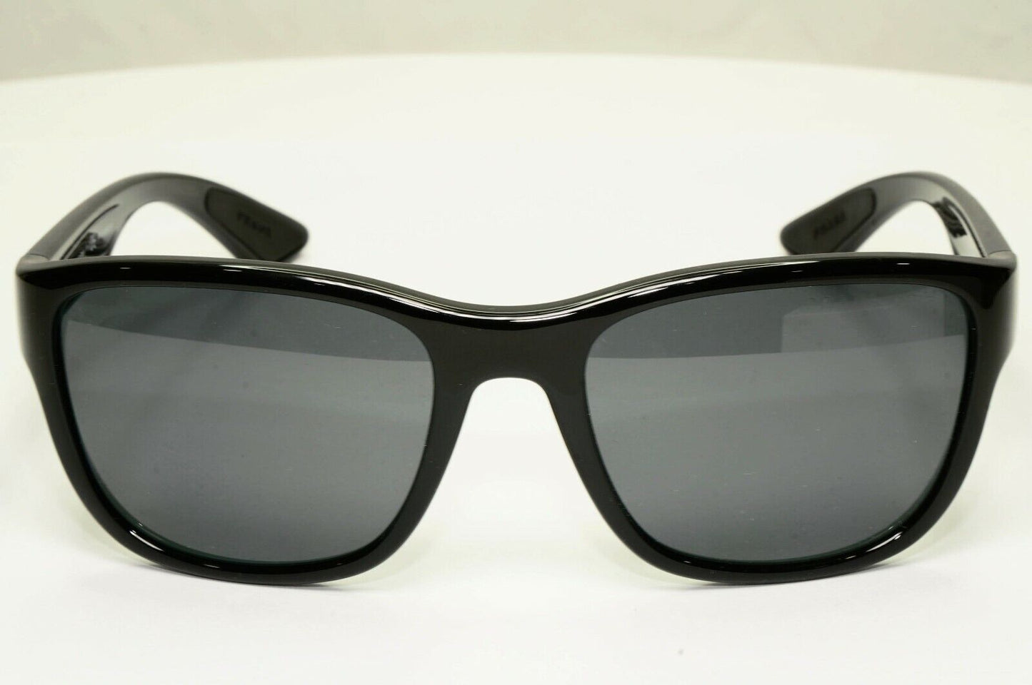 Prada Polarised Black Sunglasses Square Red Stripe PS01US SPS 01U 1AB-5Z1 55mm