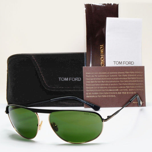 Tom Ford Sunglasses Gabe Black Gold Green Wrap Pilot FT0774 TF 774 02N 63mm