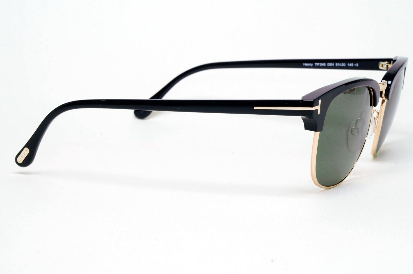 Tom Ford Sunglasses Henry Black Gold Green Square FT0248 TF 248 05N 51mm