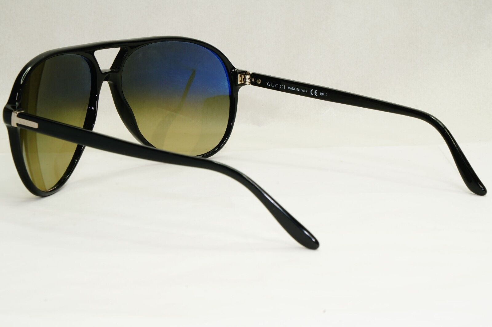 Gucci Sunglasses 2011 Vintage Black Pilot Glass Lens GG 1026/S 80757 59mm 180324