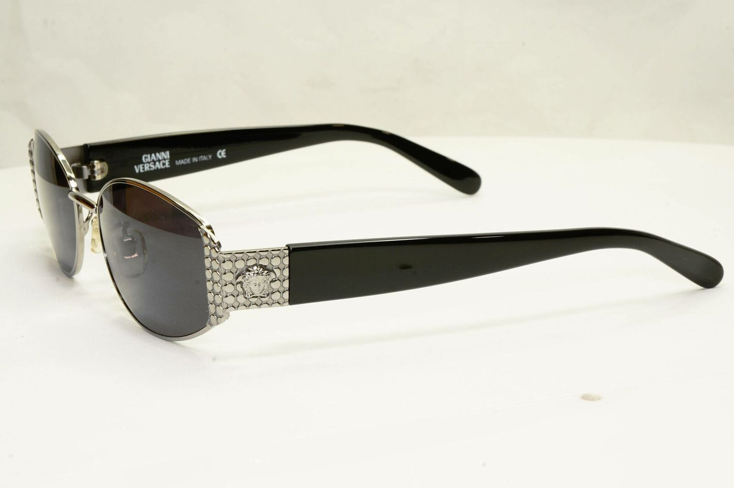 Gianni Versace 1996 Vintage Silver Medusa Black Metal Sunglasses MOD X41 COL 029