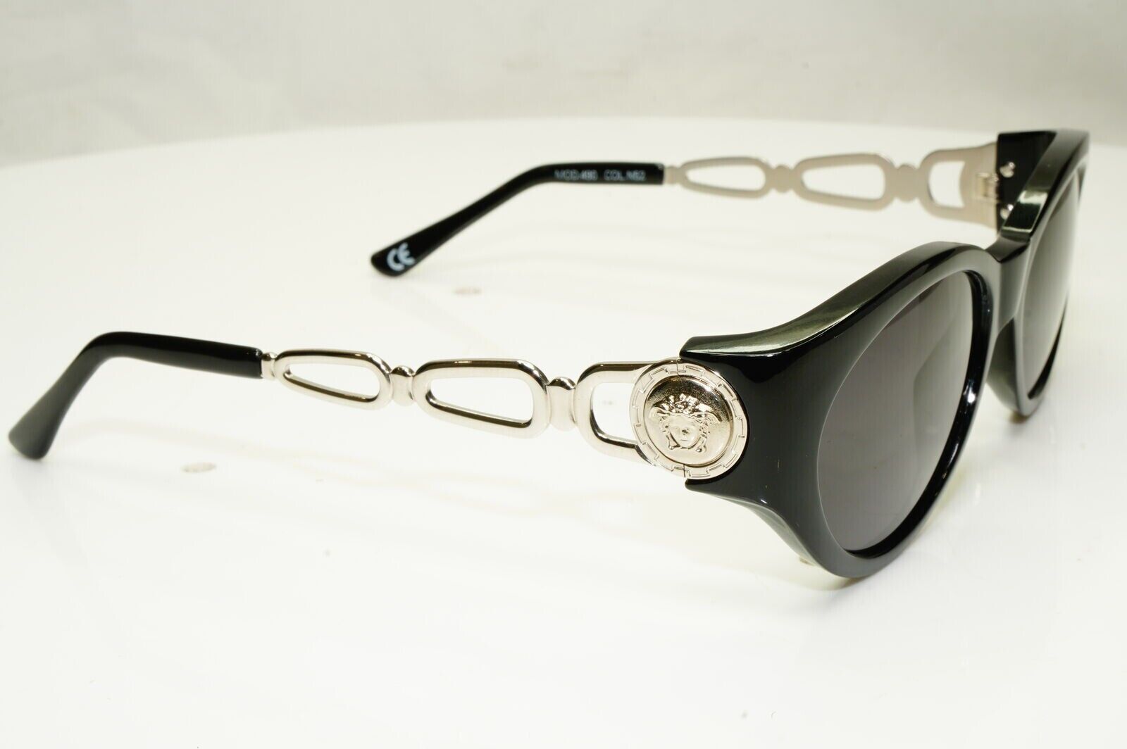 Gianni Versace Sunglasses 1996 Vintage Black Silver Medusa MOD 490 COL N52